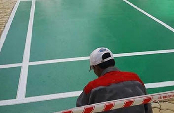 Sơn nền sân ngoài trời bằng sơn epoxy